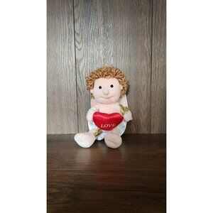 Vintage Cupid Baby Angel Plush Love Heart Valentine's Day Stuffed Animal Toy